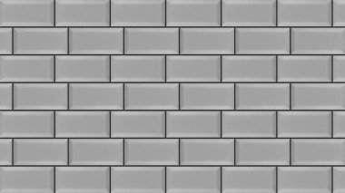 Soyut beyaz tuğlalar ortaya çıkıyor ve gri arkaplanda bir duvar oluşturuyor. Uçan aynı boyut dikdörtgenler yatay paralel satırlar, tek renk.