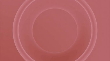 Soyut mimari arka planda pembe halkalar daralıyor. Tasarım. Yavaşça daire siluetlerini hareket ettir