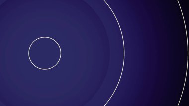Mavi arka plandaki sonsuz tünelde geriye doğru hareket eden parlayan beyaz daire çerçeveleri. Tasarım. Yuvarlak dar çizgiler sonsuz hareket
