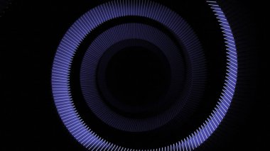 Siyah arkaplanda gölgeler olan hareketli spiral. Tasarım. Gölgelerle yavaşça dönen spiral. Siyah arkaplanda 3 boyutlu spiral gevşiyor.