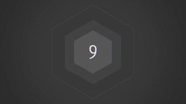 9 numara görünür, parlar ve ışık çizgilerine sahiptir. Sayılar Canlandırması.