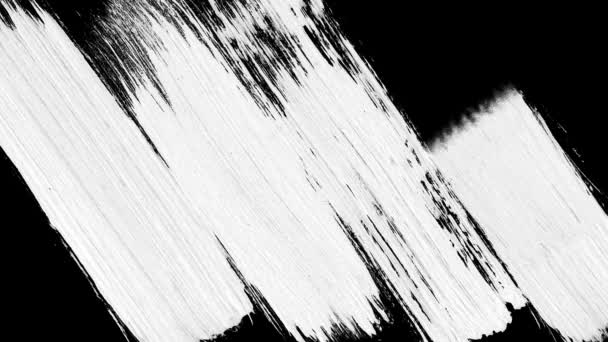 Soyut Boya Fırçası Vuruşu Siyah Beyaz Geçiş Arkaplanı Boya Sıçraması — Stok video