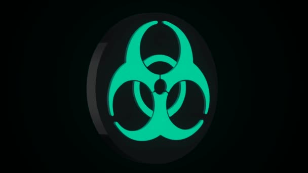 Карантин Смерти Радиации Поставить Знаки Чёрный Фон Радиоактивный Дизайн Символов — стоковое видео