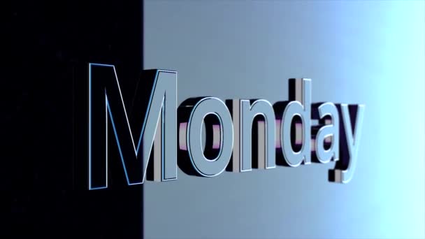 Animacja Tekstu Słowo Poniedziałek Animacja Dzień Tygodnia Poniedziałek Pogrubionych Czarnym — Wideo stockowe
