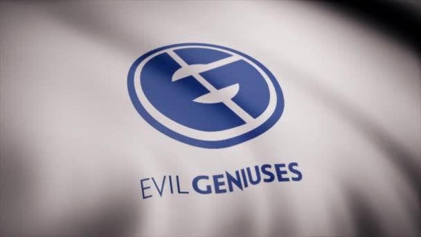 Bendera Cybergaming Evil Geniuses Melambaikan Tangan Pada Latar Transparan Close — Stok Video