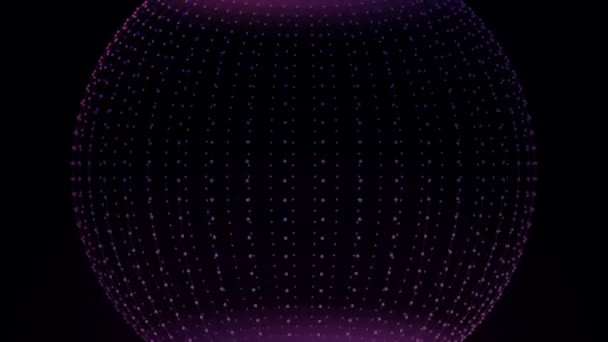 Conception Particules Points Boule Cercle Sphère Points Rotation Particules Animation — Video