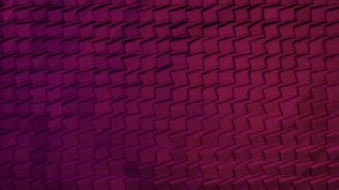 Soyut Çokgen Geometrik Yüzey Döngüsü. Saf pembe mimari küçük üçgenler sallayan açık renkli, yumuşak, düşük polimer, rastgele hareket arkaplanı. Kusursuz döngü.