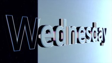 Çarşamba word, metin. Hafta Çarşamba günün parlak harfler.