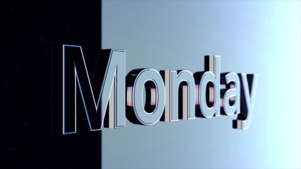 Poniedziałku Tytuł Słowo Poniedziałku Animacji — Wideo stockowe