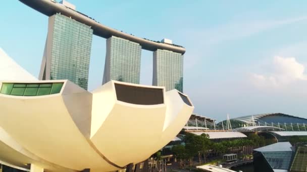 Vista Aérea Marina Bay Sands Singapur Dispararon Vista Aérea Del — Vídeos de Stock