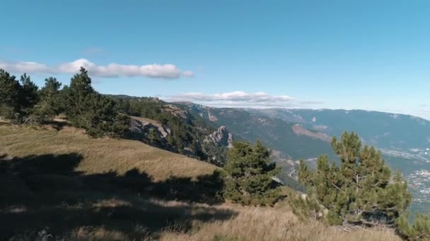 Montanhas Paisagem Montanha Colina Vista Pitoresca Contra Céu Azul — Vídeo de Stock
