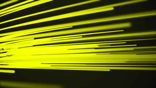 Güzel Işık Fotonlar Hızlı Sarı Renk Çalışan Dijital Tasarım Konsepti — Stok video