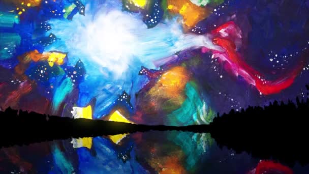 Psychedelic Gotas Coloridas Sobre Fundo Abstrato Movimento Tinta Colorida — Vídeo de Stock