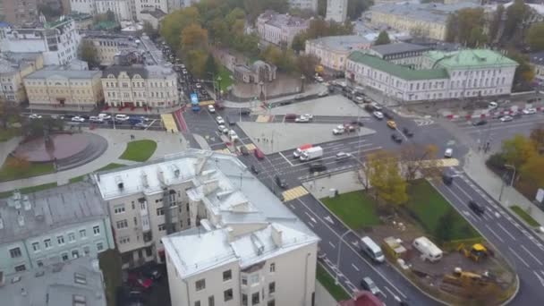 Horní Pohled Ulici Centru Moskvy Prosinci Moskva Hlavním Městem Největším — Stock video
