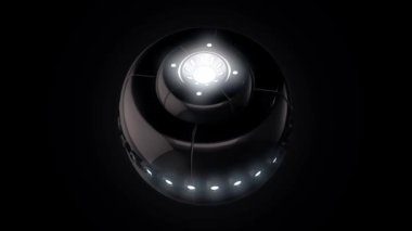 Fütüristik mekanizma yakın çekim. Modern futuristik aygıtının animasyon.