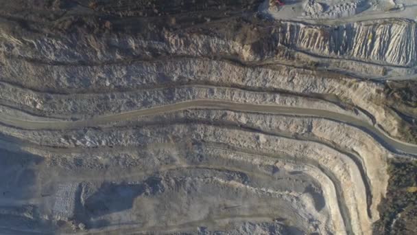 Aerial Vief Roads Quarry Mine Quarry Equipment — Stock Video