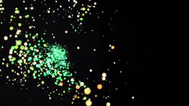 Abstrakte Bokeh Farbige Teilchen Bewegungsfarben Hintergrund Leuchtende Lichter Funken Und — Stockvideo