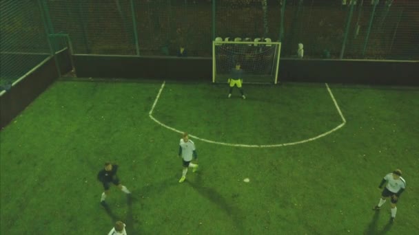Hava Futbol Maç Oyunu Küçük Görünümü Top Havadan Çekim Iki — Stok video