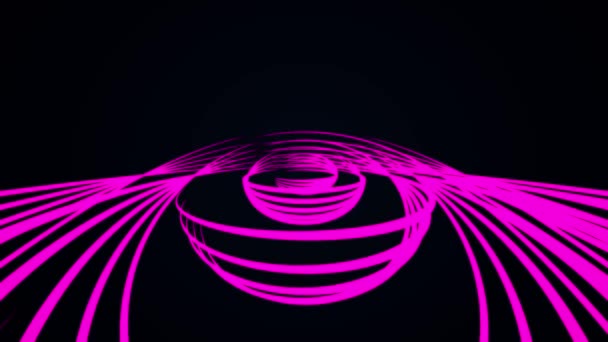 Chaotisch Abstrakte Farblinien Isoliert Auf Schwarzem Hintergrund Schleifenanimation Pinkfarbene Linien — Stockvideo
