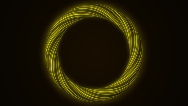抽象的な回転天使の羽リング背景 抽象的なシームレス ループ背景光渦巻く光る円 — ストック動画