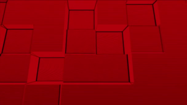 Абстрактный Кубический Фон Random Motion Loopable Animation Красные Кубы — стоковое видео