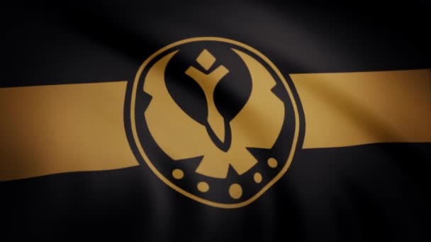 星球大战银河自由联盟的旗帜在透明的背景下飘扬 飘扬的旗帜与银河自由联盟联盟联盟标志的特写 无缝循环 编辑动画 — 图库视频影像