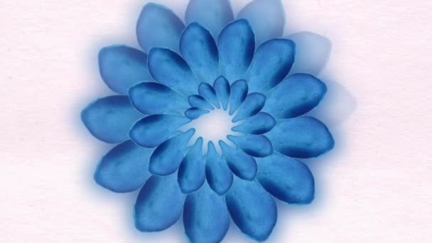 Opening Blue Flower Looped Animation Flower Background — Stock Video