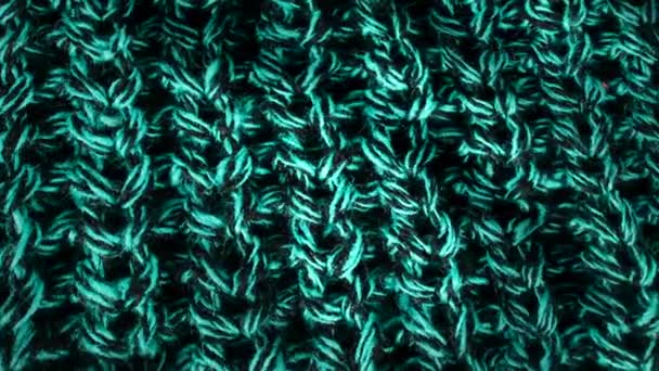 ウールのテクスチャ ドレープのテキスタイル パターンのクローズ アップです ウール テクスチャ生地背景 繊細なスレッドの表示の詳細については 織物を構成します — ストック動画