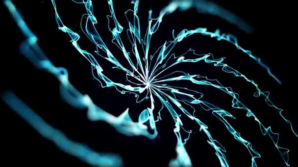 抽象蓝色跳舞丝带背景 蓝色抽象水母的高品质动画 — 图库视频影像