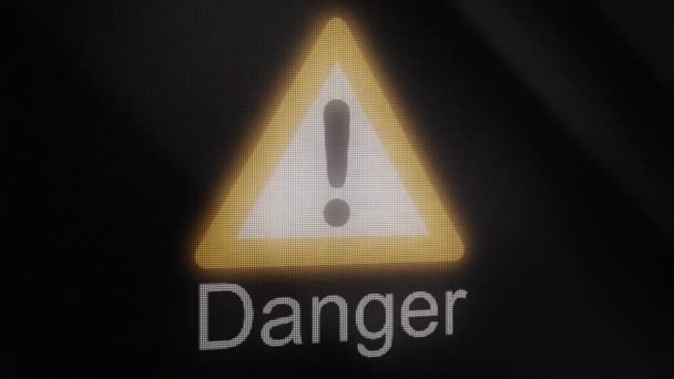 动画挤压危险的象征 头骨的标志 核危险的标志 警告的标志 警告标记动画 — 图库视频影像