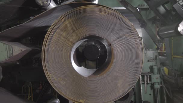 Metalowe Cewki Maszyny Maszyna Fabryce Maszyna Walcowania Blachy Stalowej Magazynie — Wideo stockowe