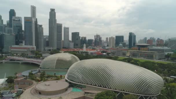 2018 シンガポール シンガポール新しい市建物を高層ビル空中 ショット シンガポール航空都市景観ビュー — ストック動画