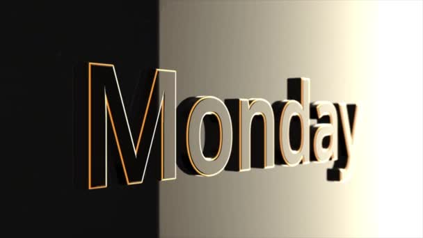 Понеділок Заголовок Слово Понеділок Анімація Анімаційний Текст Фільму Понеділок — стокове відео