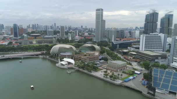 2018 シンガポール シンガポール新しい市建物を高層ビル空中 ショット シンガポール航空都市景観ビュー — ストック動画