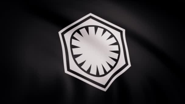 Звездные Войны Флаг Штурмовика Размахивает Прозрачном Фоне Крупный План Размахивания — стоковое видео