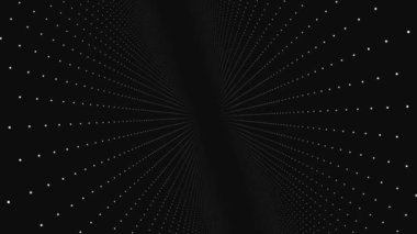 Arka plan Puan dizi yaptı. Soyut fraktal nokta matris kafes hareket. Geometrik nokta yapısı sinek. Koyu arka plan üzerinde soyut fütüristik evren.