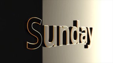 Pazar başlığı. Word Pazar animasyon. Çizgi film metin - Pazar