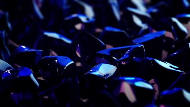Fondo Refracción Diamantes Con Bucles Piedras Colores Suaves Animación — Vídeos de Stock