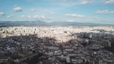 Liman ile şehrin havadan görünümü. Hisse senedi. Palma de Mallorca. Majorca, İspanya havadan görünümü.