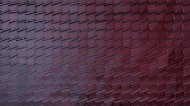 Soyut Çokgen Geometrik Yüzey Döngüsü. Saf pembe mimari küçük üçgenler sallayan açık renkli, yumuşak, düşük polimer, rastgele hareket arkaplanı. Kusursuz döngü.