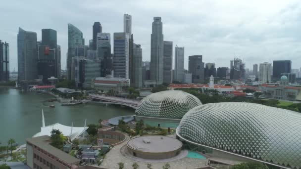 新加坡 2018年6月15日 新加坡新城市建筑摩天大楼空中 新加坡空中城市景观 — 图库视频影像