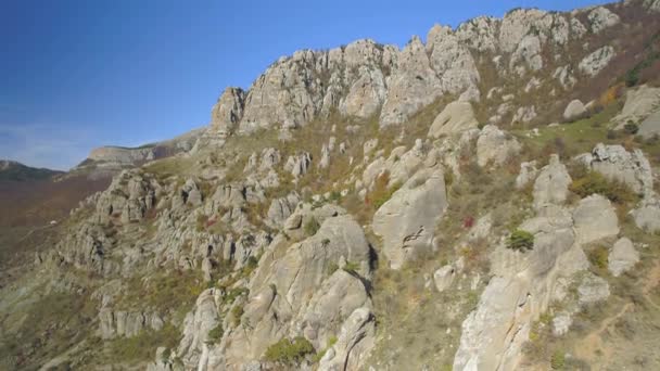 Formaciones Roca Blanca Vista Desde Abajo Hacia Arriba — Vídeos de Stock