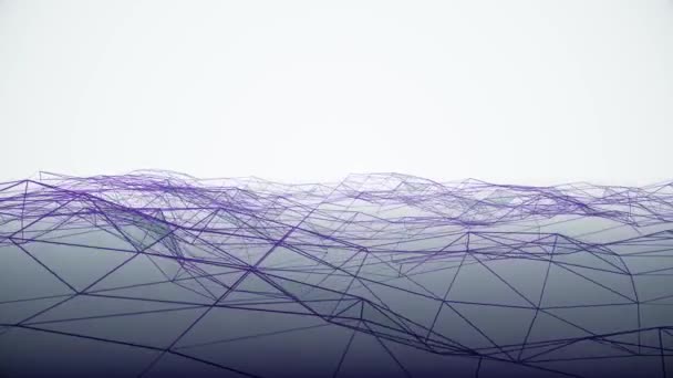Movimiento Dinámico Superficie Digital Del Plexo Bucle Interconectado Partículas Que — Vídeos de Stock