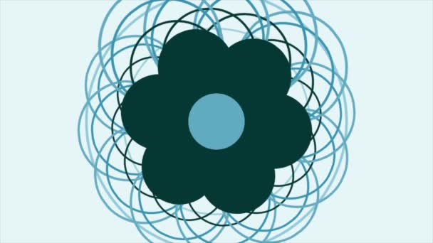 Otwarcie Niebieski Kwiat Szalony Abstrakcja Fraktal Kolorowy Kwiat Jako Grafiki — Wideo stockowe
