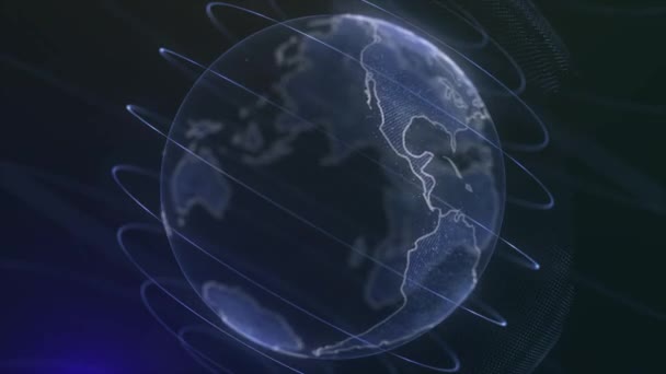 Pixel Planeta Země Animaci Animace Prostoru Digitálním Vybuchující Země Abstraktní — Stock video