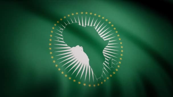 Bandeira União Africana Acenando Vento — Vídeo de Stock