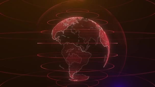 Planeta Země Otáčí Animace Technologie Budoucnosti Obchodní Koncept Digitální Lesklé — Stock video