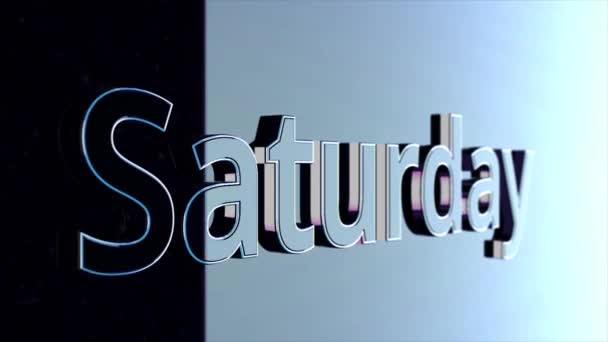 Saturday Title Word Saturday Animation Animated Movie Text Saturday — Stock Video