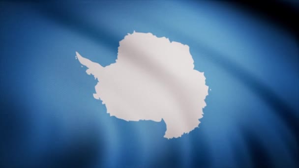 Bandeira Antártida Acenando Vento — Vídeo de Stock
