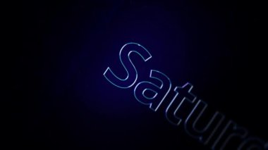 Cumartesi başlık. Word Cumartesi animasyon. Çizgi film metin - Cumartesi